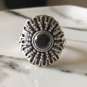 🆕 Ring Black Onyx Sterling Silver Royal Bali